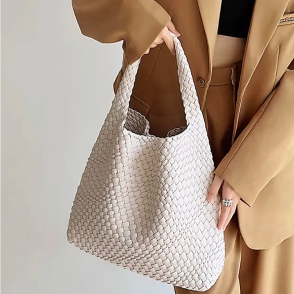 Melie Bianco Handbags - Melie Bianco Johanna braided shoulder Bag, vegan leather, cream, NWOT